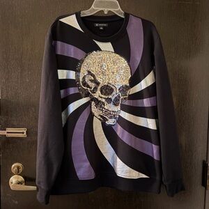 Inc International Concepts Skull Sequin Sweatshirt. XL